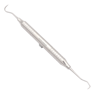 dental instrument showing thin working end for accurate interproximal scaling