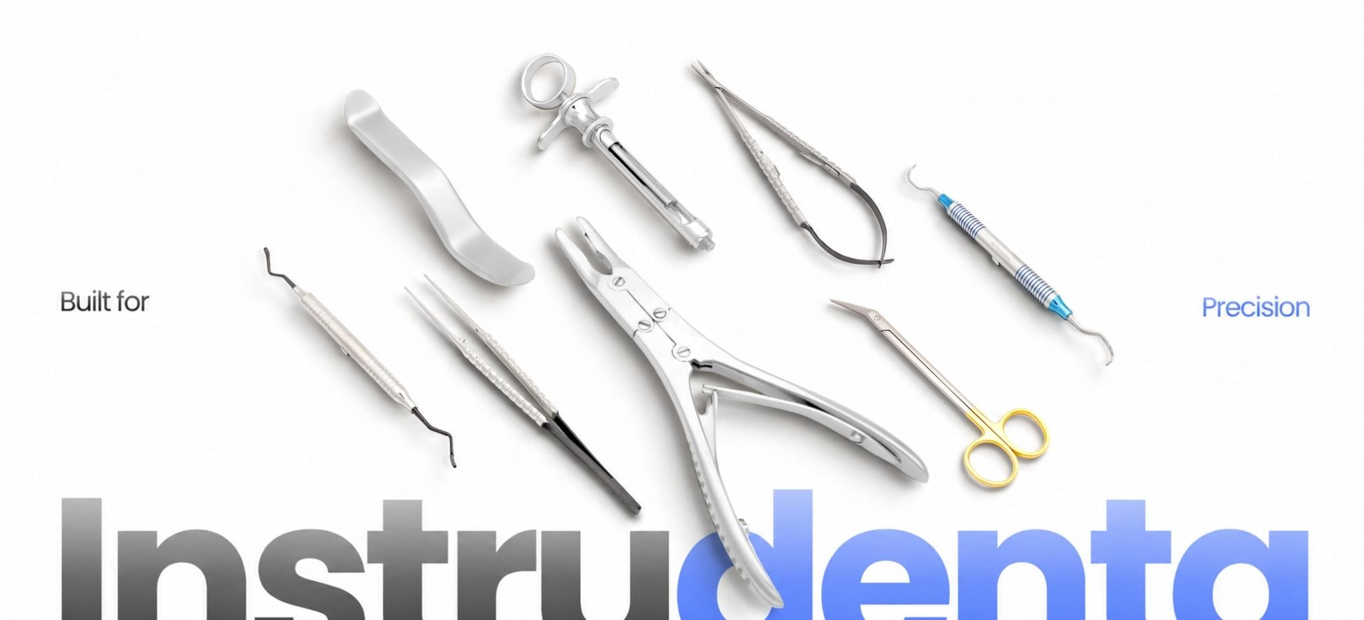 Dental tools with 'Instrudenta' branding on a white background