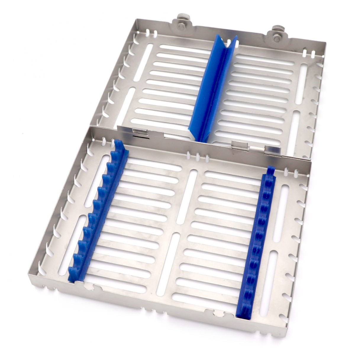Stainless steel dental cassette box for 10 instruments safe storage and sterilization