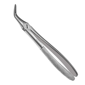 46L Root Extraction Forceps – English Pattern, front view showing serrated tips and matte finish for dental extractions.