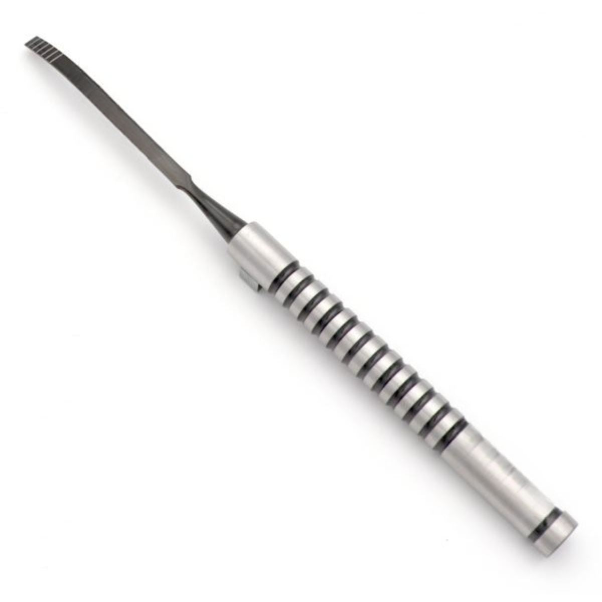 Dental Bone Chisel, curved, 17cm – 4mm blade with 2–12mm depth markings for precise bone shaping in surgical procedures.