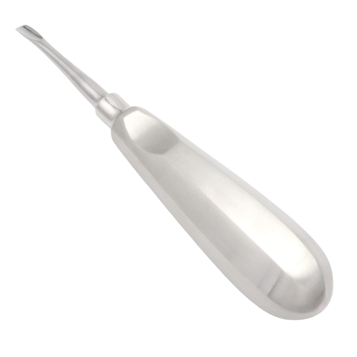 5mm curved luxator used in high resistance dental extraction procedure
