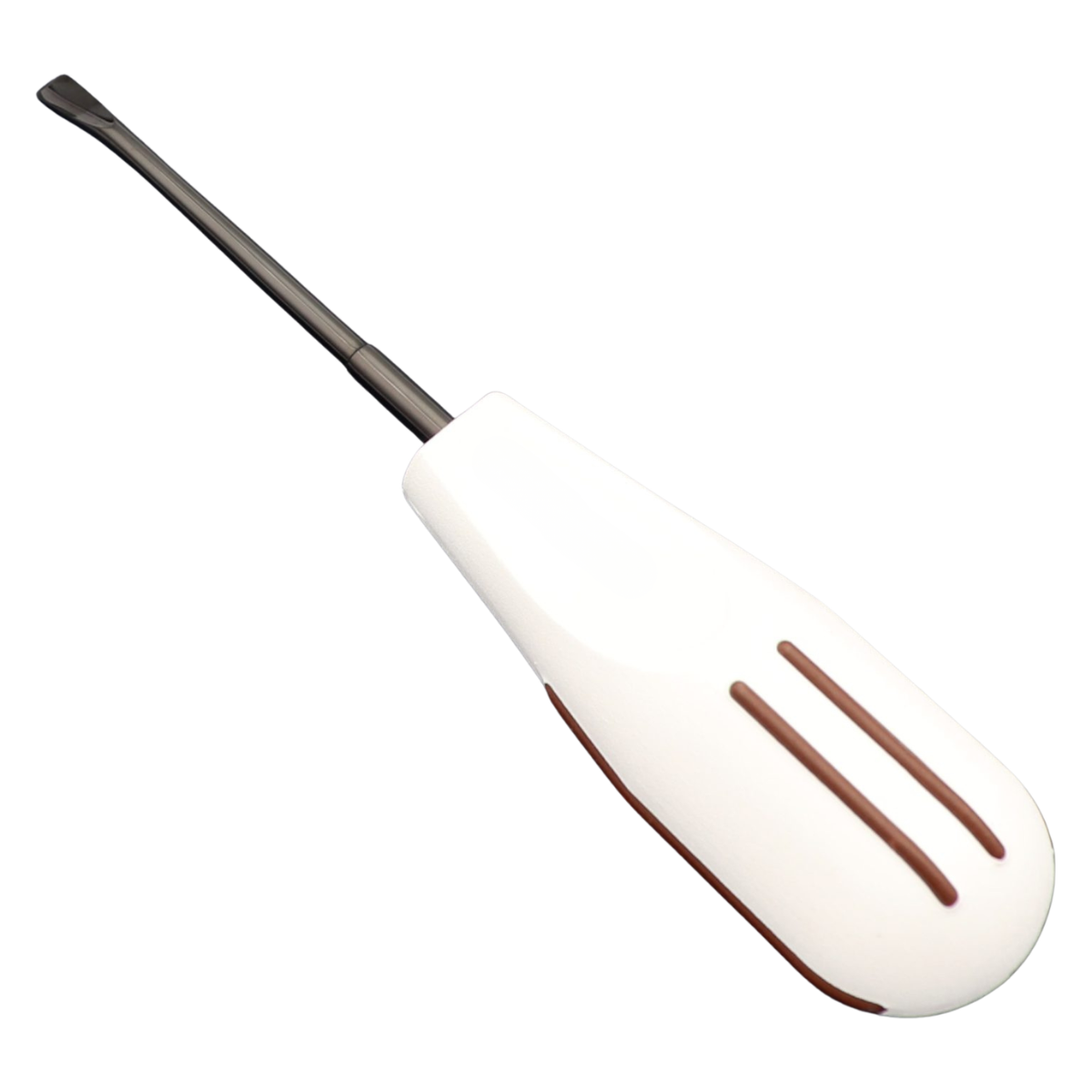 phx 5mm curved luxator positioned for high torque dental extraction procedure
