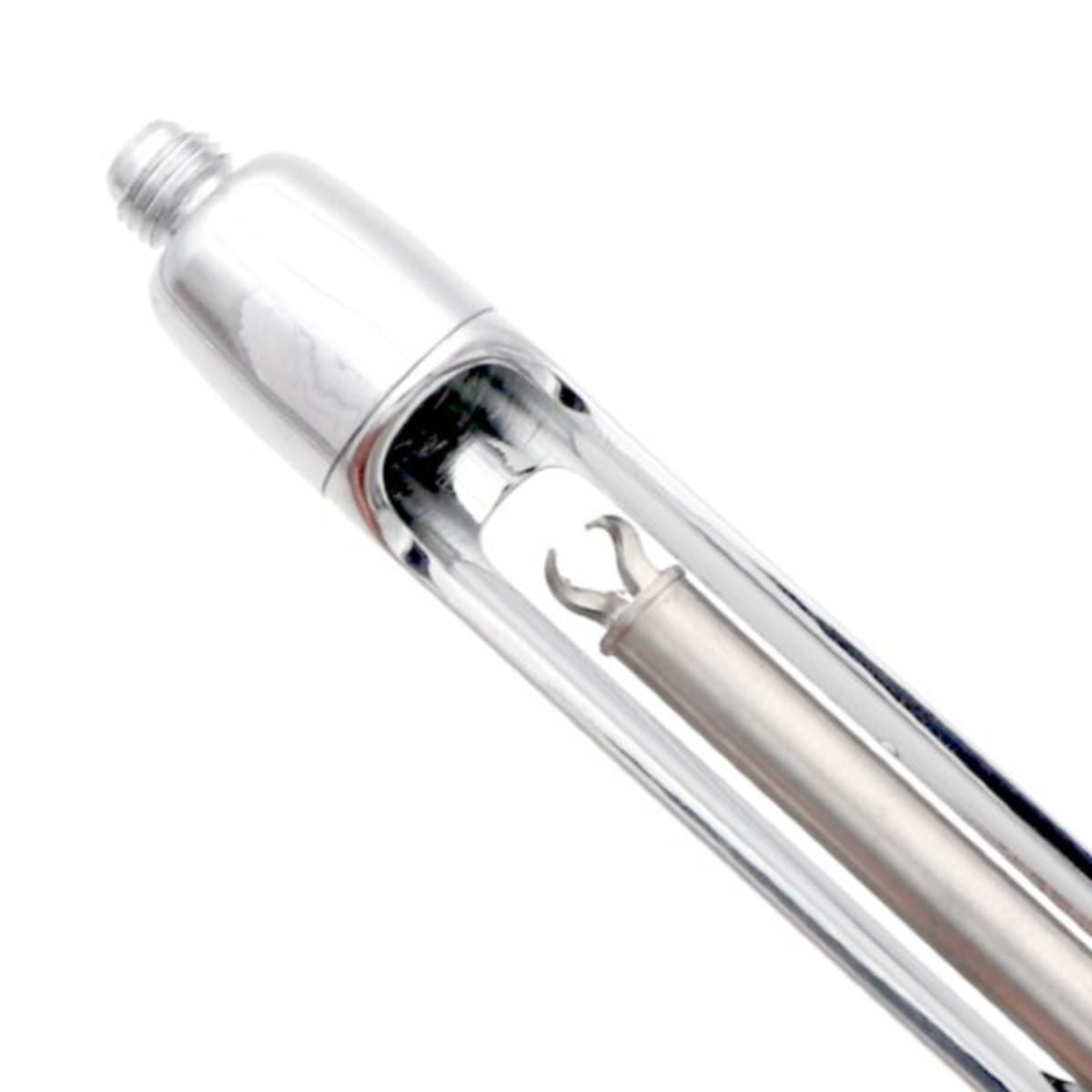 Side view of 1.8 ml Aspirating Dental Syringe – durable stainless steel design with rotating thumb ring and chromium-plated finish.