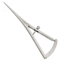 Castroviejo Surgical Caliper with straight tips, 18cm length – precision stainless steel measuring tool for dental and surgical applications.