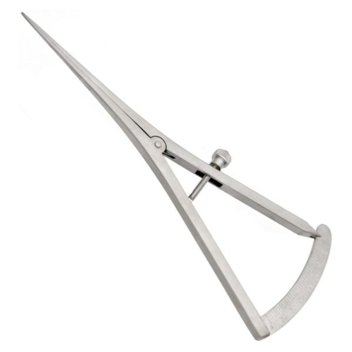 Castroviejo Surgical Caliper with straight tips, 18cm length – precision stainless steel measuring tool for dental and surgical applications.