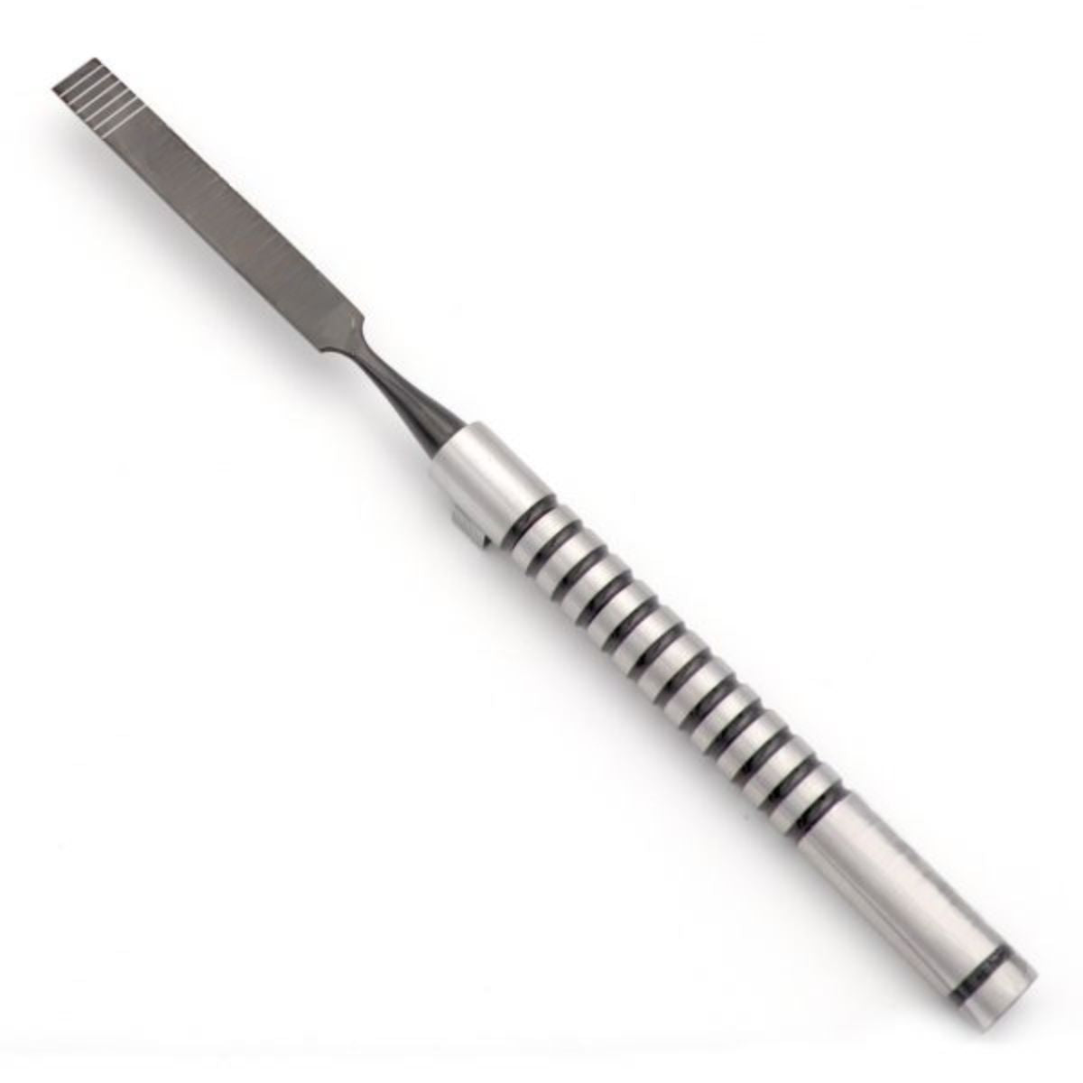 Dental Bone Chisel with straight 8mm tip, 17cm – surgical-grade instrument featuring graduated marks for accurate bone cutting and contouring.