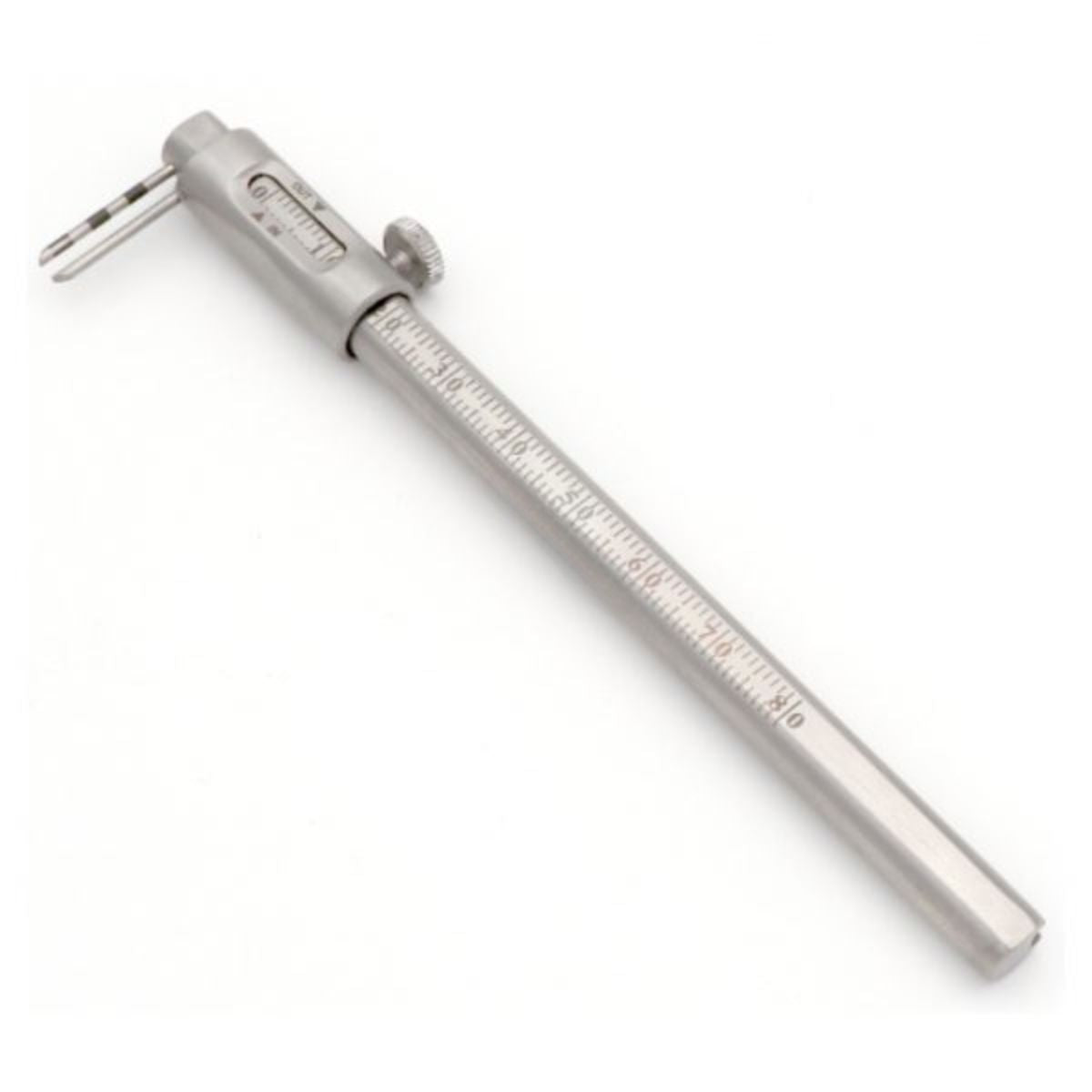 Dental Measuring Caliper, 0 to 80mm range – stainless steel tool for precise measurement in dental and orthodontic procedures.