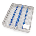 Stainless steel dental wire mesh cassette box for 15 instruments sterilization and storage