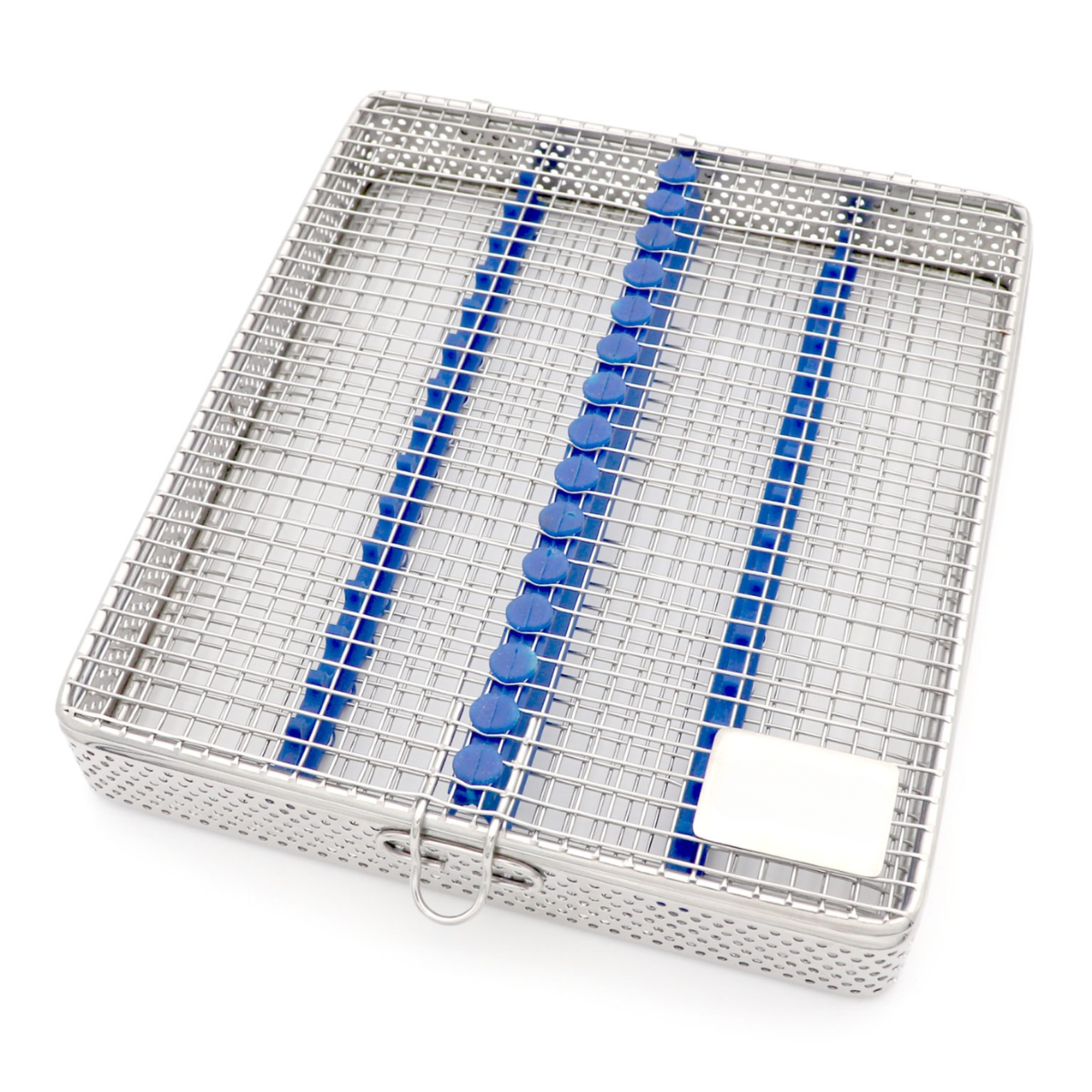 Stainless steel dental wire mesh cassette box for 15 instruments sterilization and storage