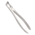 curved dental extraction forceps designed for upper jaw root removal procedures
