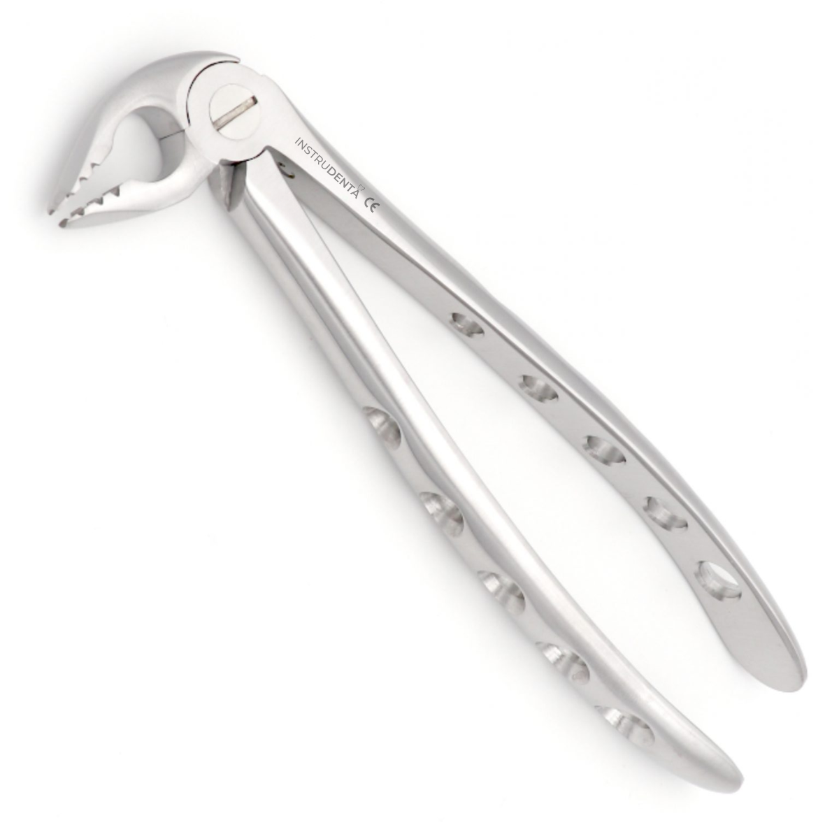 curved dental extraction forceps designed for gentle tooth removal with controlled grip stability