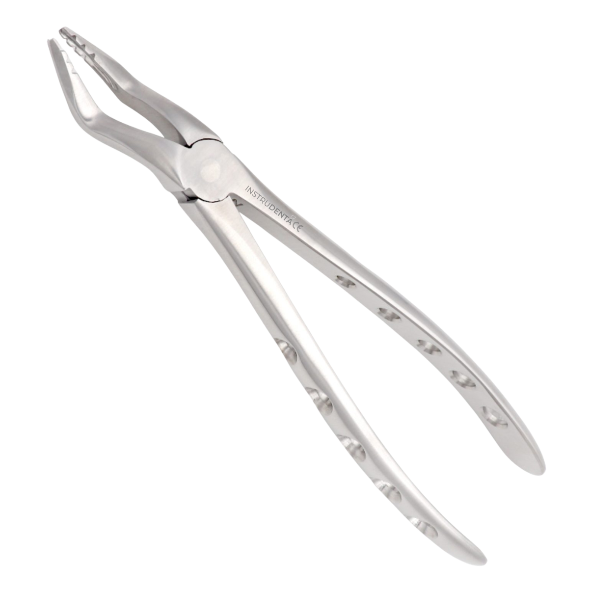 stainless steel dental tool with slender beak for precise engagement in tight spaces
