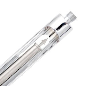 Close-up view of Petite Aspirating Syringe, Cook-Waite Type, 1.8ml – stainless steel dental syringe for anesthetic cartridges.