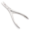 Ruskin Surgical Bone Rongeur, 15° angled jaws, 5mm tip, 18cm – double-action stainless steel instrument for controlled bone removal in surgical procedures.